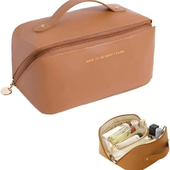 Other - Large Capacity Travel Makeup Bag, Pu Leather Waterproof Portable toiletry bag Wa